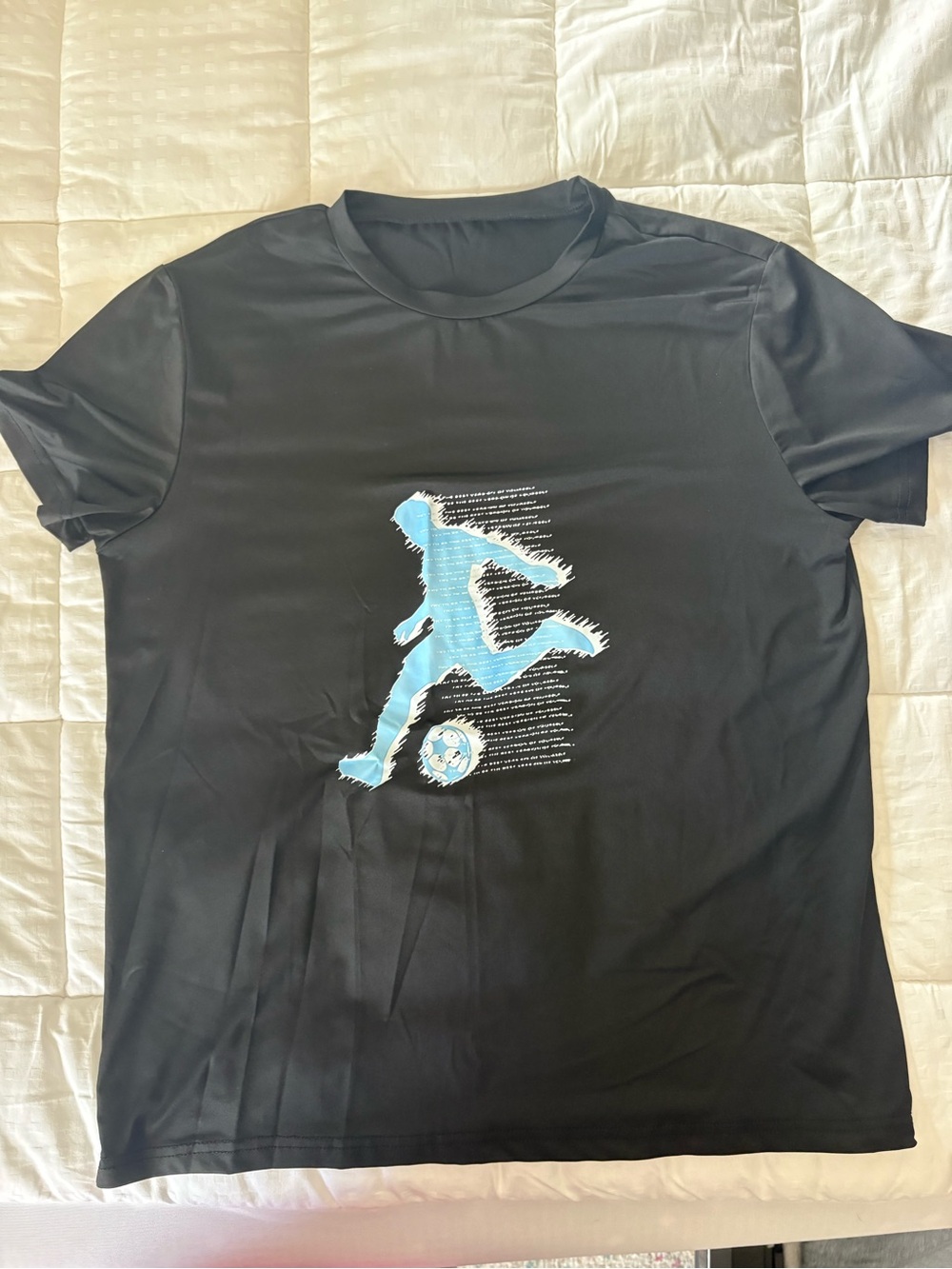 Boys Black Graphic Soccer Player Tee - Blue Print
